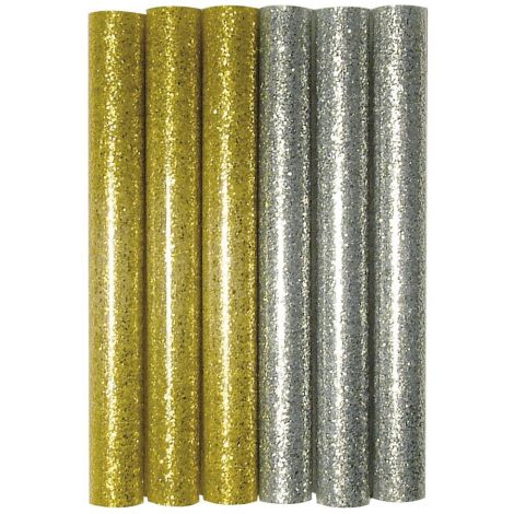 Klej do pistoletu Długi brokatowy Srebrny 11mm x 20cm, 1 sztuka - 2